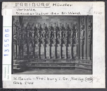 Vorschaubild Freiburg, Münster, Vorhalle, Blendarkatur der Nordwand, um 1270 Diasammlung